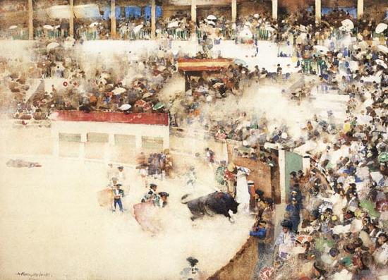 Arthur Melville,ARSA,RSW,RWS The Little Bullfight:'Bravo Toro' oil painting picture